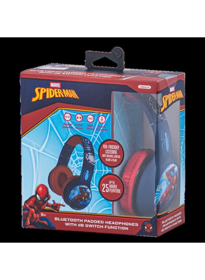 SMD Marvel Spider-Man Bluetooth Padded Headphones with dB Switch | Wireless kids headphones with Spider-Man design, soft cushions, adjustable headband, and volume control switch for safe listening - Image 5