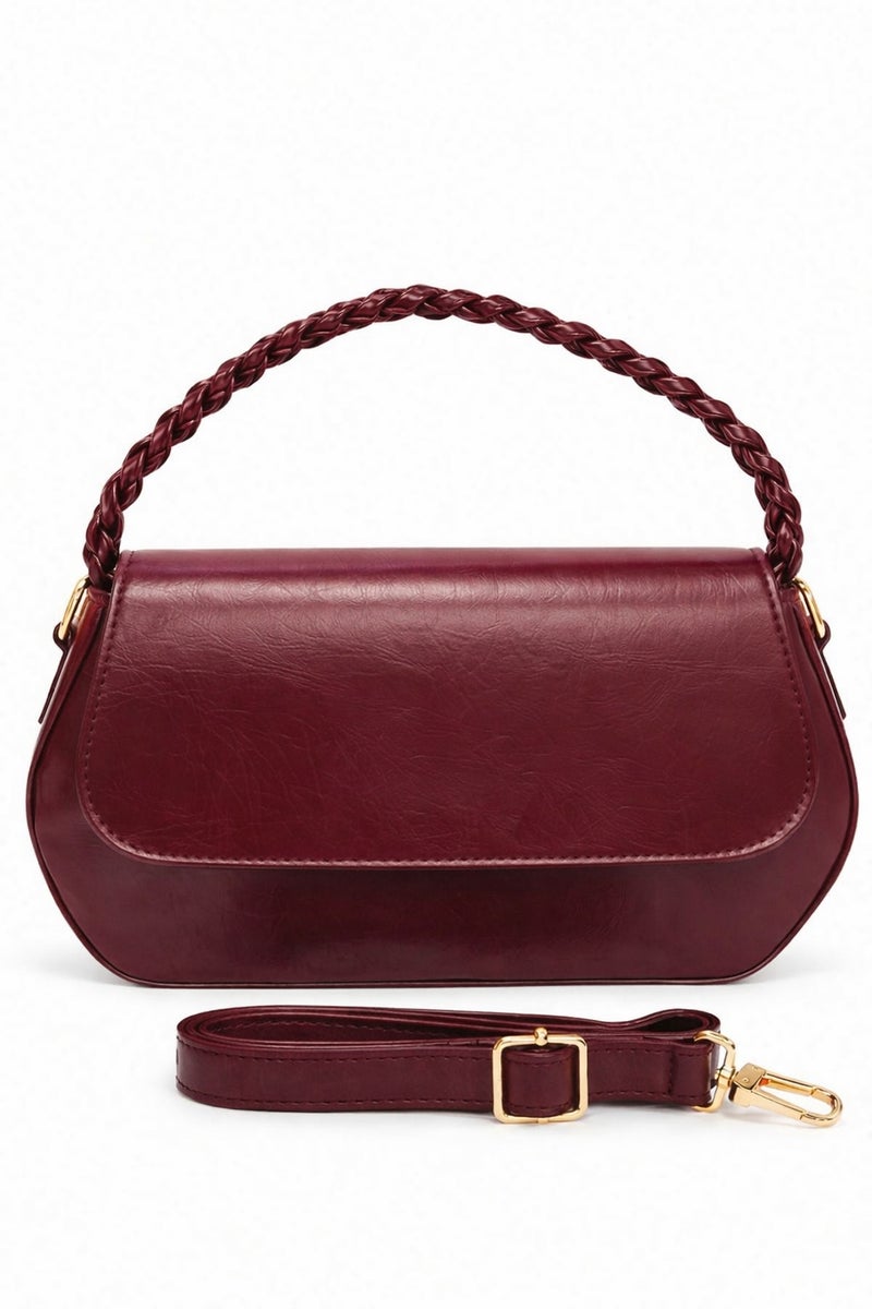 KANAZ Shoulder Bag with Braided Handle & Detachable Strap. - Image 1
