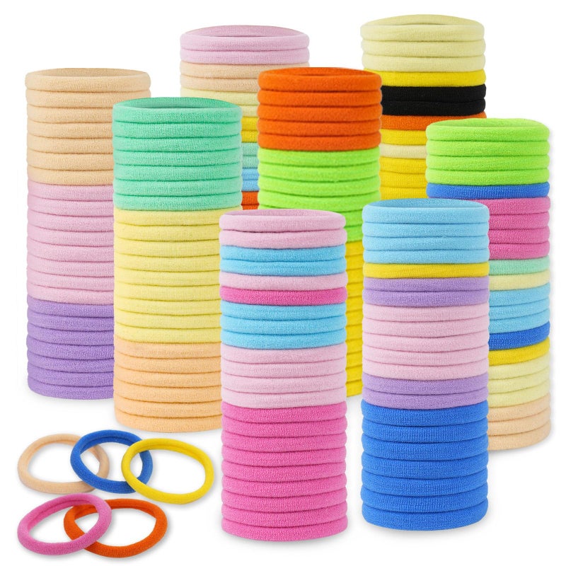 FVOLREM 100 PCS Hair Accessories: No Damage Seamless Ponytail Holders, Elastics and Bands for Thick Hair - For Girls & Women (Multicolor) - Image 1