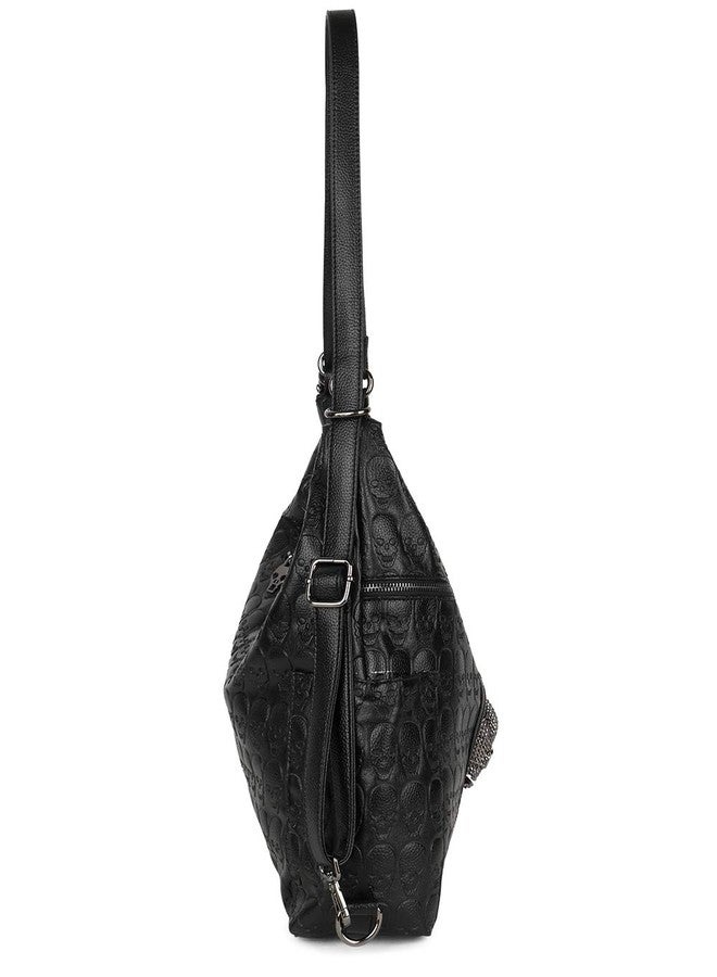 FiveloveTwo 3Ways Handbag and Purse for Women Punk Skull Tote Satchel Top-handle Shoulder Bag Backpack - Image 4