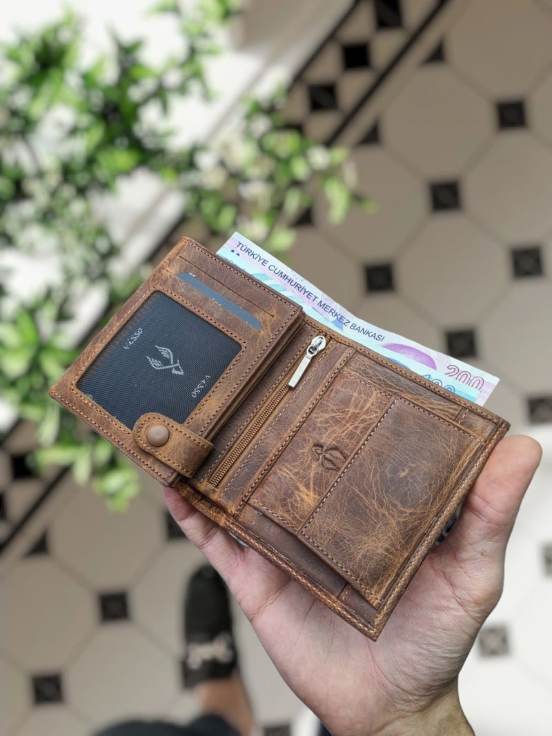 VISSO 111 Leather Personalized Wallet with Coin Pocket Leather Bag  - Image 3