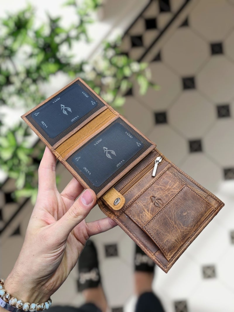 VISSO 111 Leather Personalized Wallet with Coin Pocket Leather Bag  - Image 5