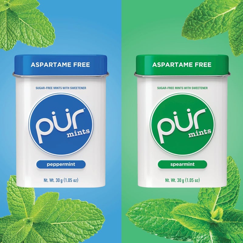 PUR Gum PUR Mints Variety Pack - Aspartame Free, Sugar Free, Vegan, Gluten Free & Keto Friendly - 30 Pieces Each of Peppermint, Spearmint, Tangerine Tango, Polar Mint, and Cinnamon - Image 3