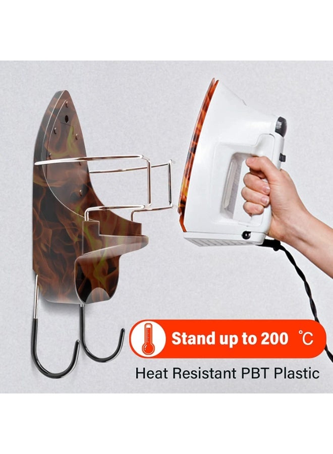 Soofam Ironing Board Hanger, 15 cm Width Wall Mount With Heat Resistant Iron Rack and Hooks for Home Bathroom - Image 2