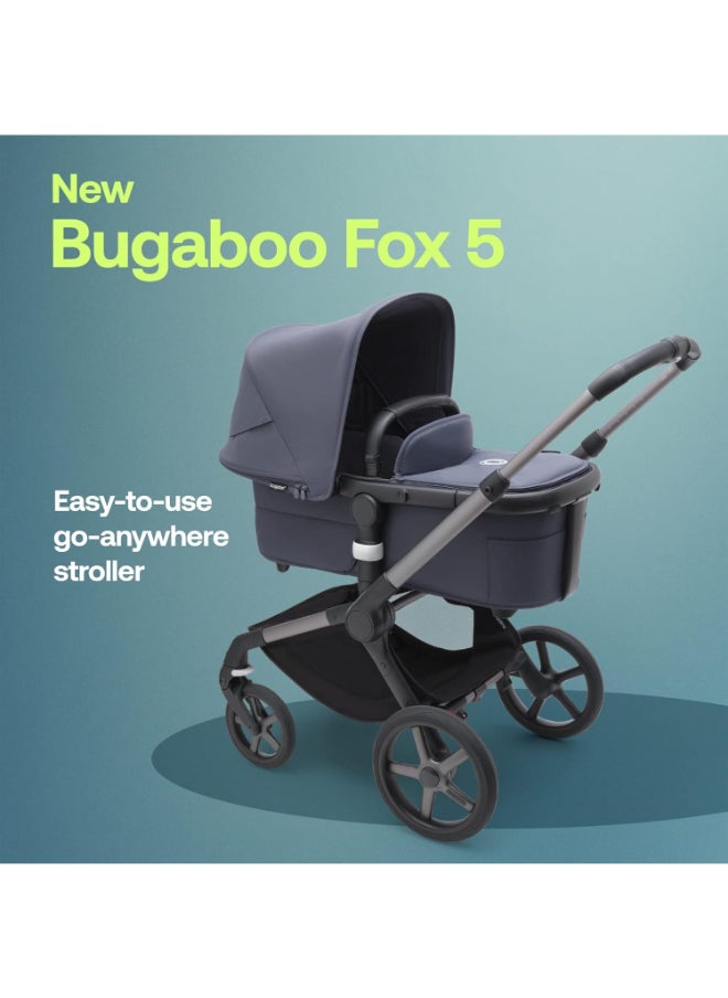 Bugaboo Fox 5 All - Terrain Stroller, 2 - In - 1 Baby Stroller With Full Suspension, Easy Fold, Spacious Bassinet, Extendable Toddler Seat, One - Handed Maneuver Ability (Graphite - Stormy Blue)  - Image 5
