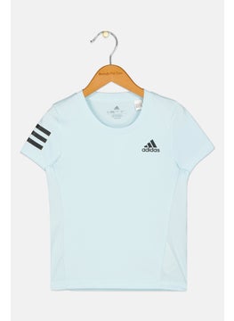 Adidas Kids Girl Sportswear Fit Short Sleeve Outdoor Top, Light Blue  - Image 1