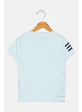 Adidas Kids Girl Sportswear Fit Short Sleeve Outdoor Top, Light Blue  - Image 2