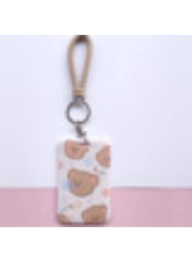NIBEMINENT 1 - Piece Little Bear Kpop Photo Card Holder Pendant Key Chain ID Badge Holder ID Card Holder Photo Card Protector for School ID Office ID Access Card for Women Girls - Image 1