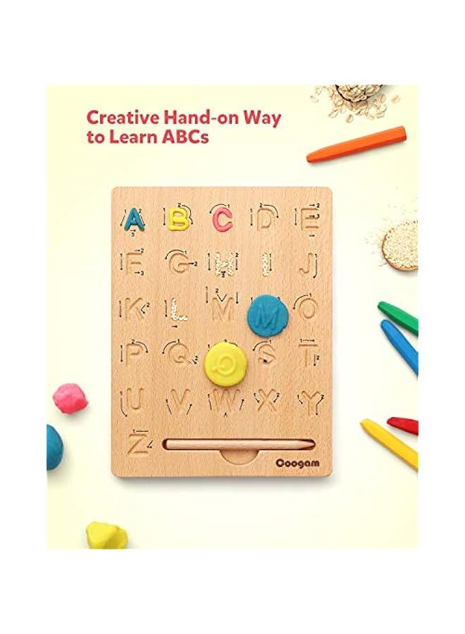 Wooden Alphabet Tracing Board Double Sided Montessori Learning Toy Fine Motor Skills Practice Educational Game for Preschool Kids Ages Three to Five - Image 4