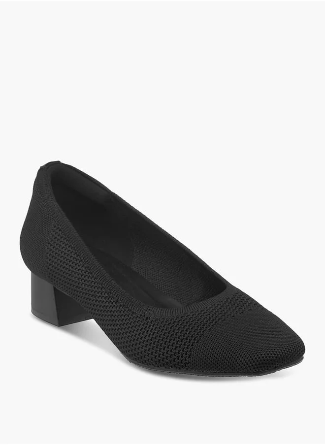 Le Confort Women Mesh Textured Slip-On Pumps with Block Heels