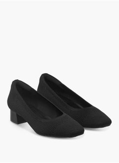 Le Confort Women Mesh Textured Slip-On Pumps with Block Heels  - Image 1