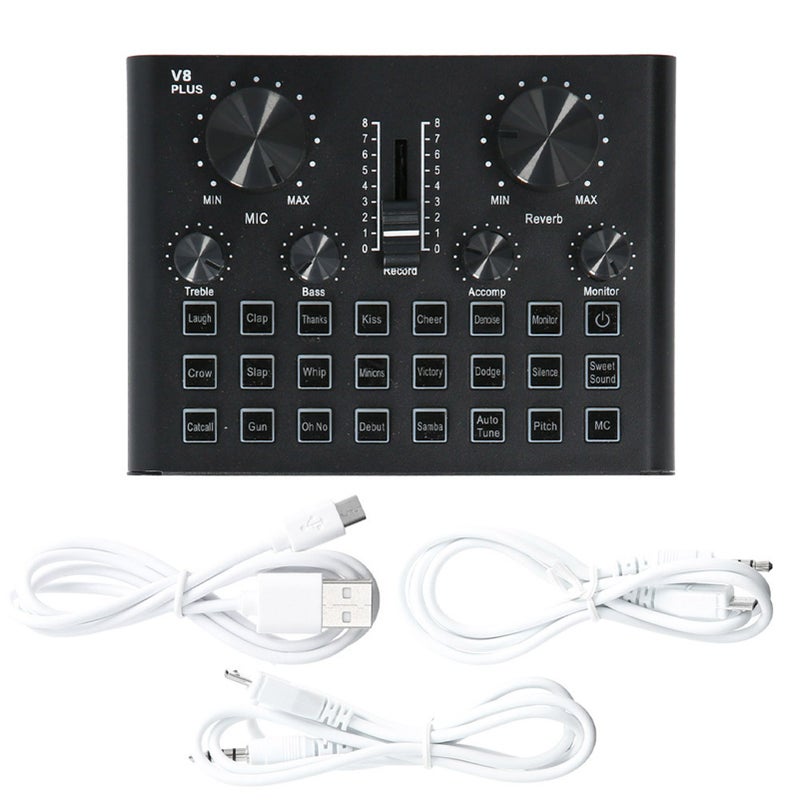 Live Sound Card for Bluetooth MultiFunctional Mobile Phone Karaoke Microphone Outdoor V8plus - Image 1