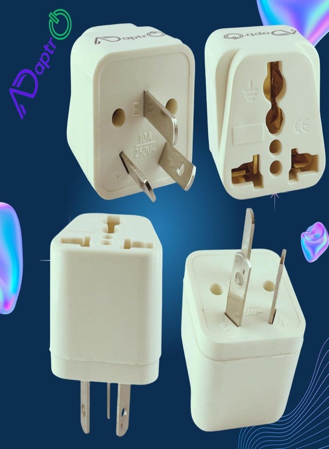 Adaptro 3 Pcs. Australia Travel Adapter for India to Australia, New Zealand, Argentina, Fiji, China & More Plug Converter, 10A 3 Pin Type i Perfect for Charge Laptop, Mobile, Camera (Pack of 3) White - Image 5