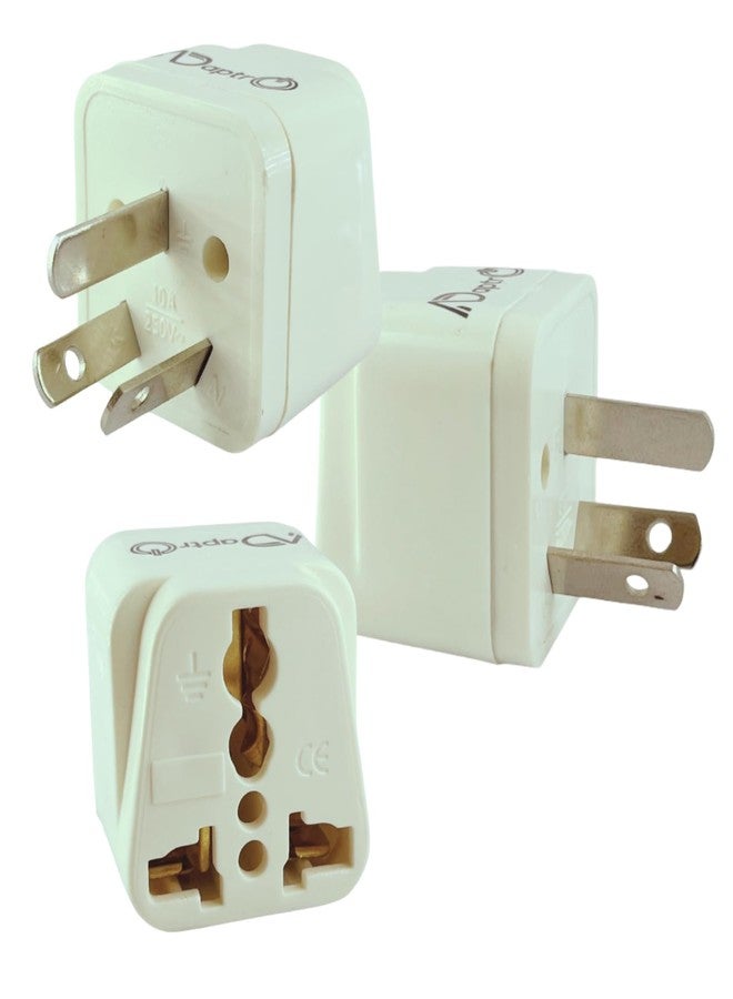 Adaptro 3 Pcs. Australia Travel Adapter for India to Australia, New Zealand, Argentina, Fiji, China & More Plug Converter, 10A 3 Pin Type i Perfect for Charge Laptop, Mobile, Camera (Pack of 3) White - Image 1