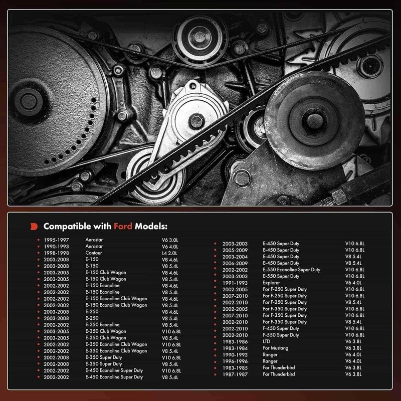 A-Premium Engine Serpentine Drive Belt for Dodge, Ford, Suzuki, Chrysler, Mazda, Mercury - Image 2