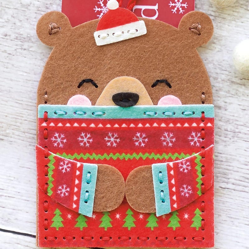 Dimensions 72-08291 DIY Christmas Ornaments and Gift Card Holders Felt Applique Kit, Sizes Vary, Multicolor, 4pcs - Image 4