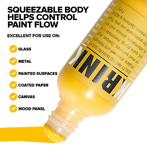 Krink K-60 Yellow Paint Marker - Vibrant and Opaque Fine Art Graffiti Markers for Canvas Metal Glass Paper and More - Alcohol-Based Permanent Graffiti Mop Krink Paint Marker for Lasting Tags - Image 4