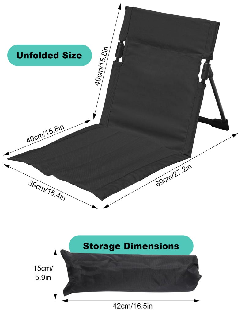 HomarKet Lightweight Compact Adjustable Beach Floor Chair, Portable Foldable Breathable Camping Chair with Back Support, Outdoor Fishing Chair - Image 3