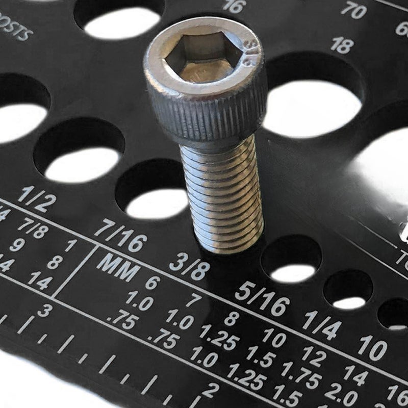 Nut Bolt Size Checker Gauge for Metric and Imperial Thread Tester Easy Size Identification Tool Practical Thread Measuring Gauge Identifier - Image 5