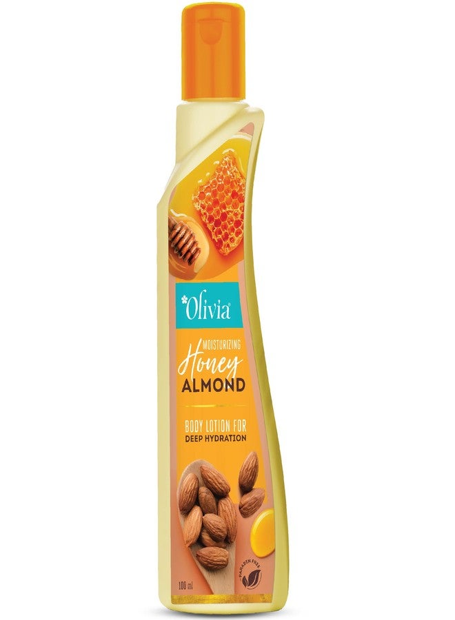 Olivia Honey Almond Body Lotion for Deep Hydration | Non-Sticky Moisturiser with Vitamin E | Repairs Skin, Reduces Wrinkles & Fine Lines, Improves Elasticity | For Rough, Acne-Prone Skin | 100ml - Image 1