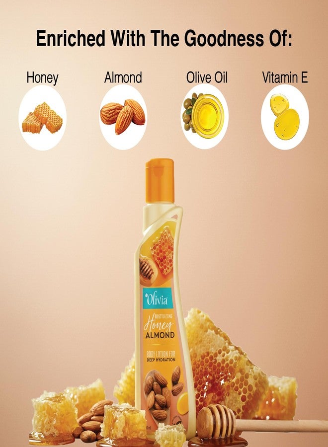 Olivia Honey Almond Body Lotion for Deep Hydration | Non-Sticky Moisturiser with Vitamin E | Repairs Skin, Reduces Wrinkles & Fine Lines, Improves Elasticity | For Rough, Acne-Prone Skin | 100ml - Image 5
