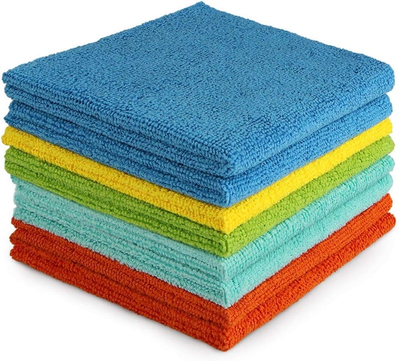 AIDEA Microfibre Cloth Pack of 8 - Multifunctional Reusable Cleaning Cloths, Lint Free and Streak Free - Image 1