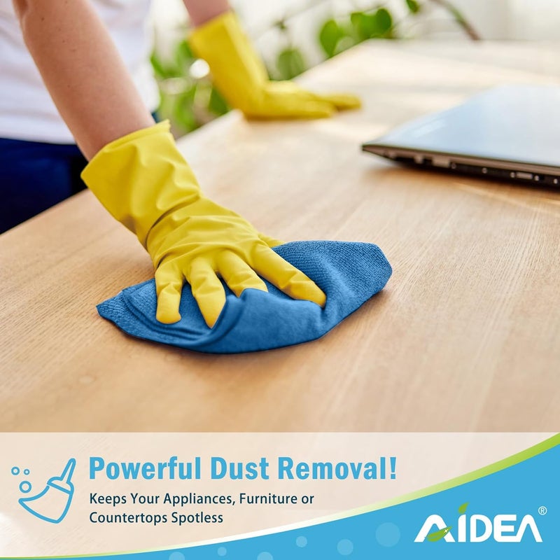 AIDEA Microfibre Cloth Pack of 8 - Multifunctional Reusable Cleaning Cloths, Lint Free and Streak Free - Image 3