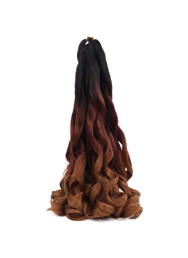 XCXINGJIA - French Curly Braiding Hair Loose Wavy 7 Packs Bouncy Braiding Hair Extensions Synthetic Pre Stretched French Curl Crochet Hair Extensions 75g/Pack (22 inch（7 pack）, TB/30/27#) - Image 1
