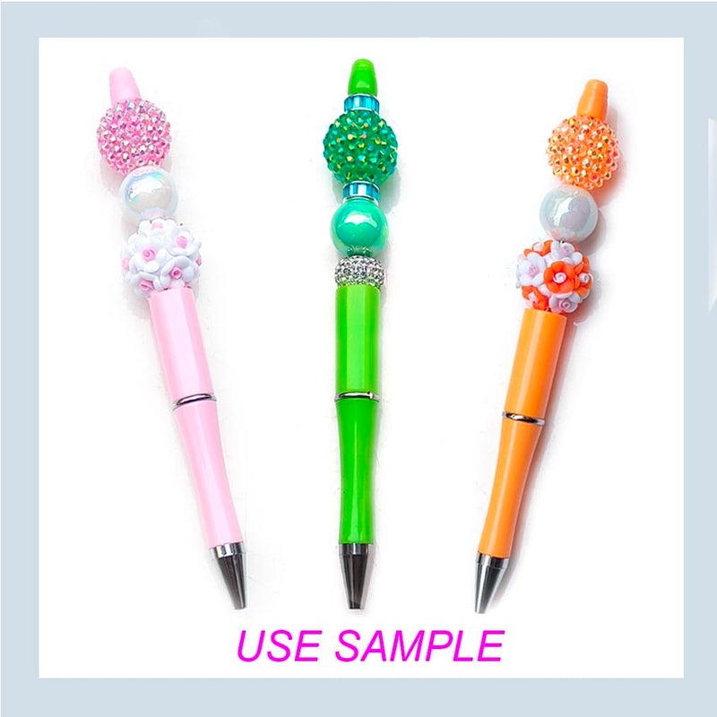 YIQIFLY 20mm Rhinestone Beads 50pcs Beaded Pens Beads Chunky Bubblegum Large Spacer Charms Sparkle Bling Ball Bulk Mix Colors Randomly (20mm) - Image 5