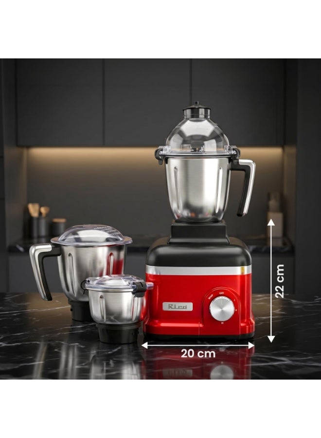Rico 1000W Juicer Mixer Grinder for Kitchen & Home (Mixie) | 4 Jars (3 Steel + Nutri Sipper) for Smoothies, Chutney, Masala & Batter | Heavy Duty 18000 RPM | ISI Marked | 5 Yr Warranty - Image 4