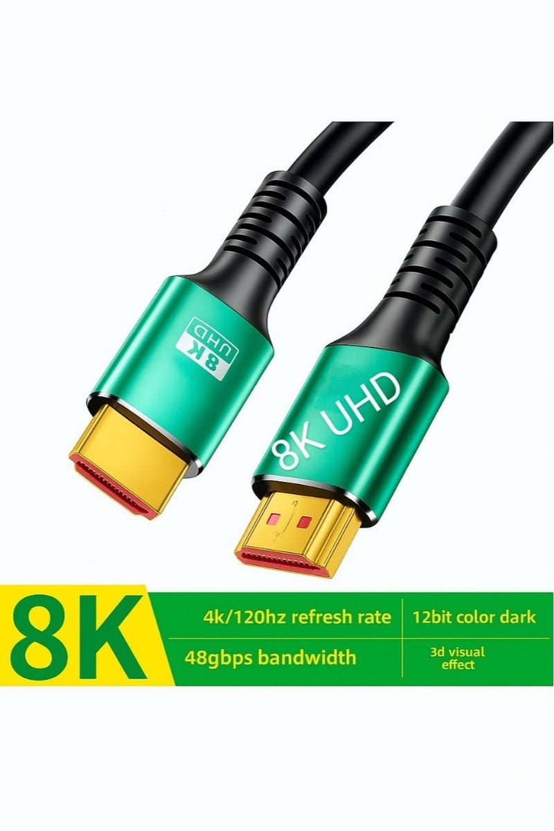 HDMI Cable 8K 3M 2.1 Ultra HD High-Speed  Braided Cord eARC Dynamic HDR Dolby Vision for MacBook Pro PS5 Switch TV Xbox Roku UHD TV Blu-ray Projector - Image 1