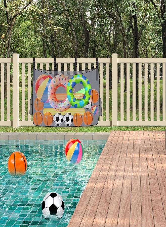 Profully Pool Float Storage Mesh Bag, Pool Float Net Organizer for Pool Inflatable Balls Toys, Floats Ring, Pool Noodles Rafts and Pool Accessories, Black - Image 3