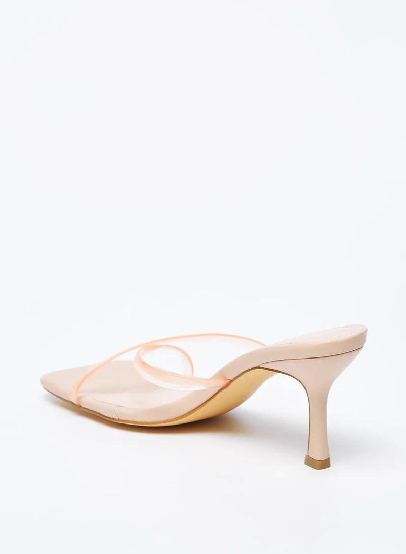 Flora Bella Criss Cross Strap Slip On Sandals with Stiletto Heels