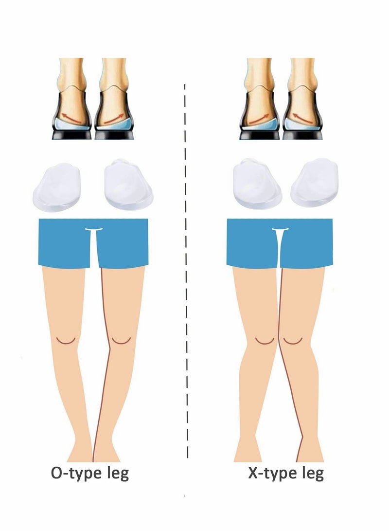 KASTWAVE نعل طبي، 4 أزواج للرجال والنساء، وسادات كعب سيليكون مائلة وعمودية، وسادة زيادة ارتفاع لتصحيح الانقلاب، والانقلاب، ونوع الساق OX - Image 4