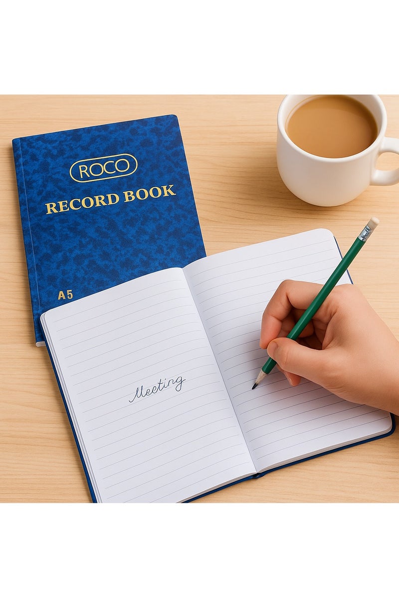 ROCO Record Book A5 – 100 Sheets, Blue Cover, Lined Pages, 60gsm - Image 2