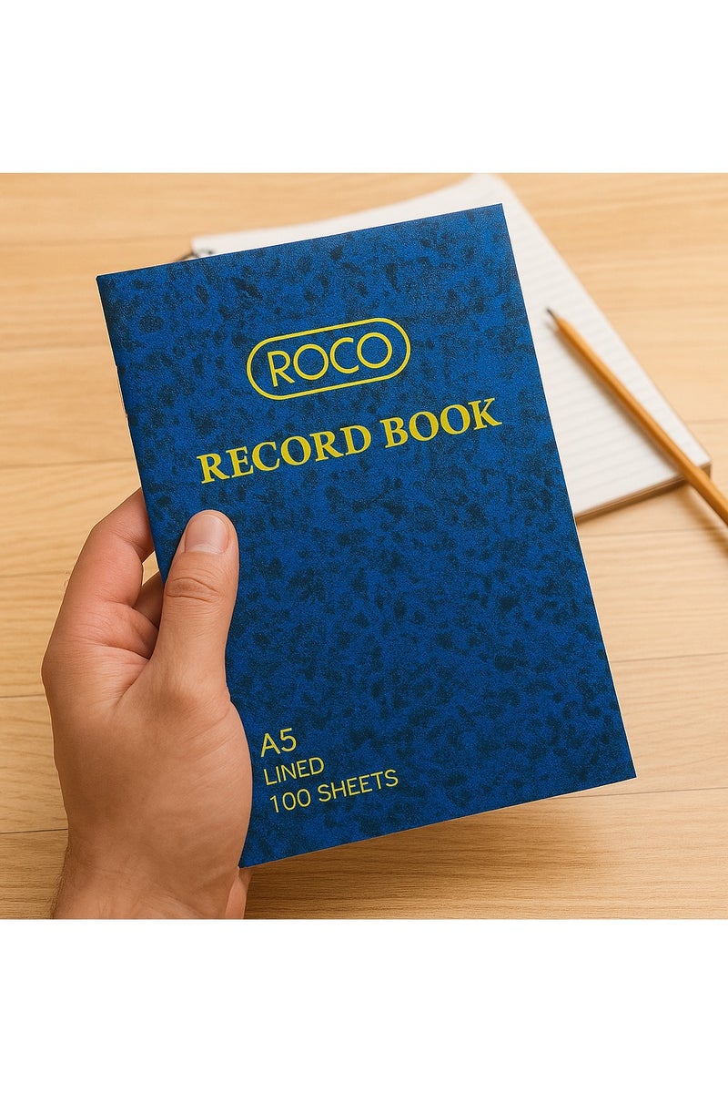 ROCO Record Book A5 – 100 Sheets, Blue Cover, Lined Pages, 60gsm - Image 4