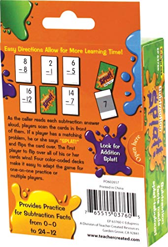 Edupress Math Splat™ Game: Subtraction Grades 2+ (EP63760) , 3.5 H x 5.625 L x 2.25 W - Image 3