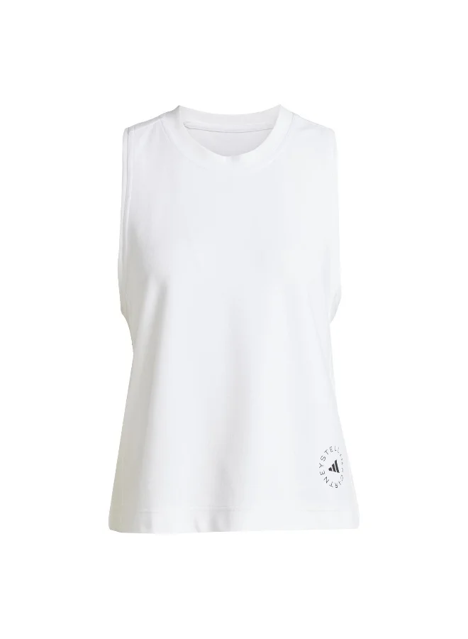 Adidas Adidas Asmc Logo Tk White Tank Tops For Women