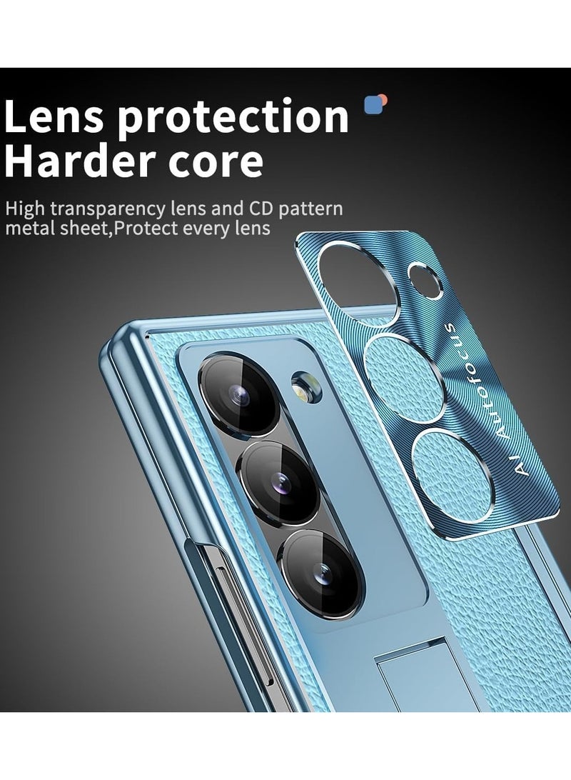 general for Samsung Galaxy Z Fold 6 Case with Pen Holder & Black Stylus, Z Fold 6 Leather Case [Replacement Hinge Protection Cover] Built in Screen Protector Protective Cover - Image 5
