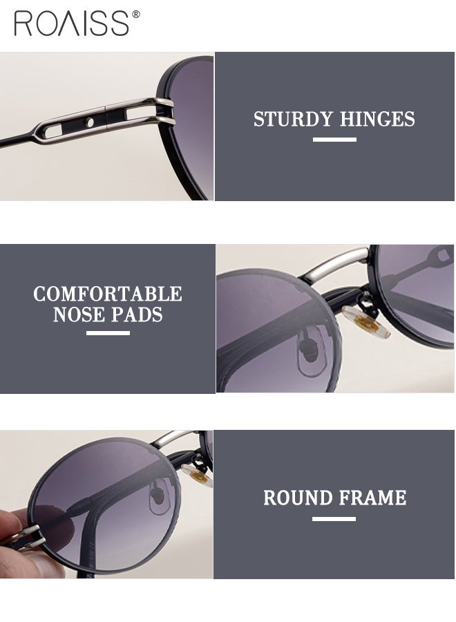 رويس نظارات شمسية بيضاوية الشكل للنساء، حماية من الأشعة فوق البنفسجية 400، نظارات شمسية عصرية مضادة للتوهج بتصميم كلاسيكي للخارجية، مناسبة لحفلات التسوق والسفر مع حافظة للنظارات، مقاس 57 مم - Image 5