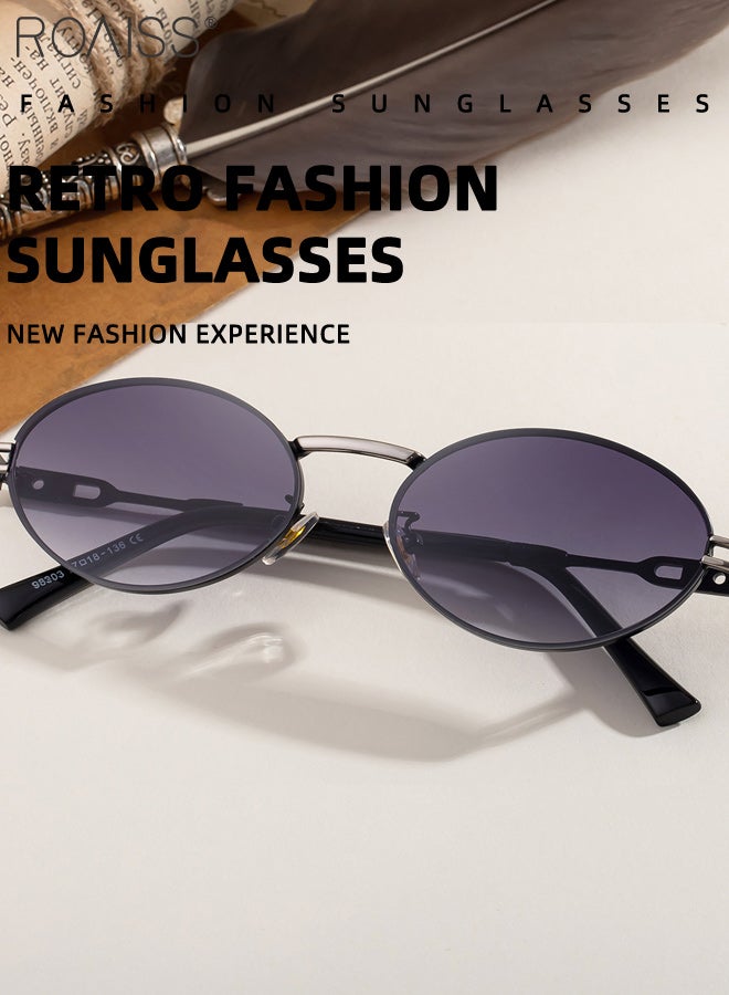 رويس نظارات شمسية بيضاوية الشكل للنساء، حماية من الأشعة فوق البنفسجية 400، نظارات شمسية عصرية مضادة للتوهج بتصميم كلاسيكي للخارجية، مناسبة لحفلات التسوق والسفر مع حافظة للنظارات، مقاس 57 مم - Image 4
