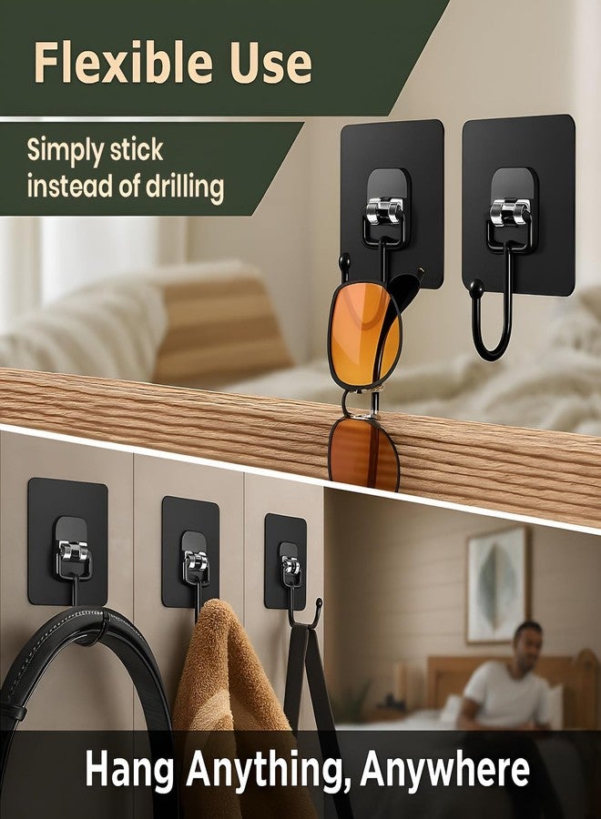 DALUCI Large Adhesive Wall Hook – Heavy Duty Wall Hanger Hooks for Hanging Without Drill | Waterproof, Rustproof Wall Stick Hooks for Kitchen, Bathroom, Home & Office Use (Big Hook Black, 20) - Image 4