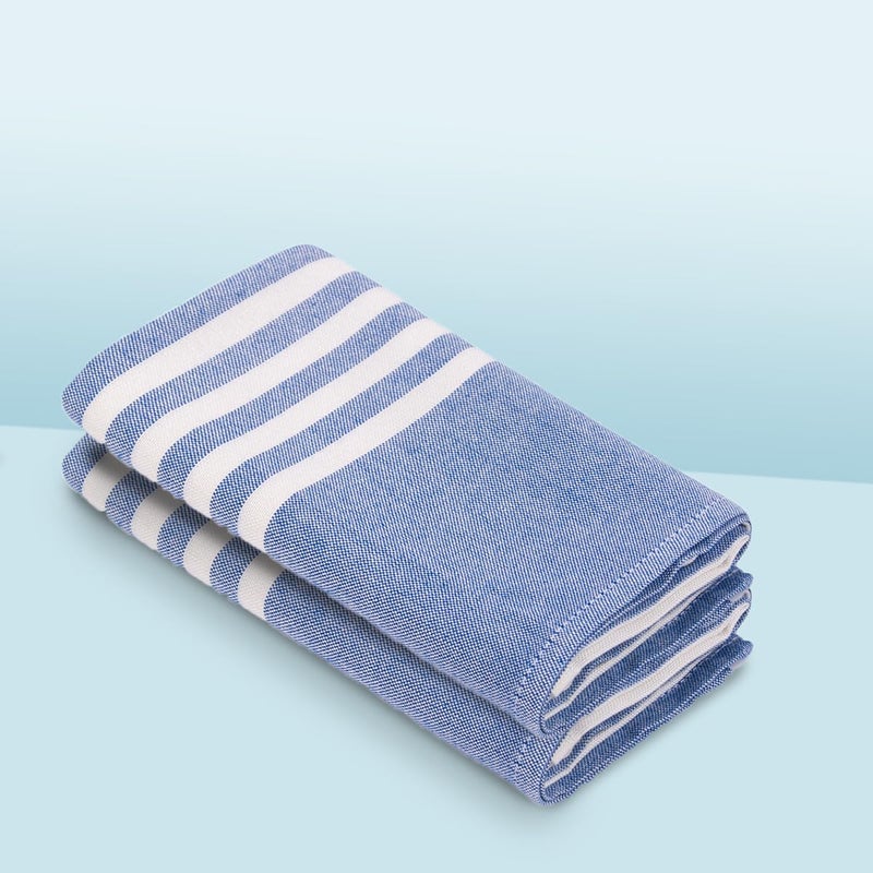 Mush Bamboo Turkish Hand Towels Set of 2 | 100% Bamboo Gym Towel for Men/Women | Ultra Soft, Absorbent & Quick Dry Towel for Gym, Travel, Sports & Yoga | 40 x 60 cms | 250 GSM, Navy Blue - Image 2