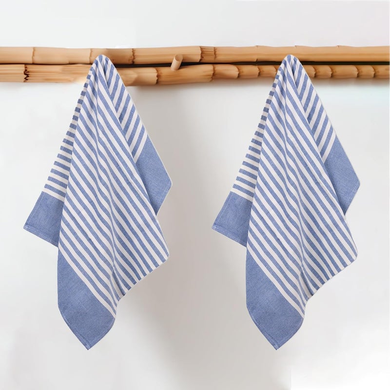 Mush Bamboo Turkish Hand Towels Set of 2 | 100% Bamboo Gym Towel for Men/Women | Ultra Soft, Absorbent & Quick Dry Towel for Gym, Travel, Sports & Yoga | 40 x 60 cms | 250 GSM, Navy Blue - Image 1