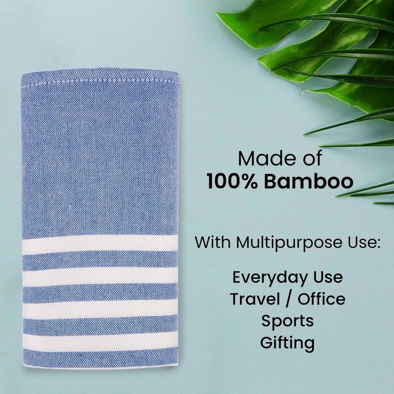 Mush Bamboo Turkish Hand Towels Set of 2 | 100% Bamboo Gym Towel for Men/Women | Ultra Soft, Absorbent & Quick Dry Towel for Gym, Travel, Sports & Yoga | 40 x 60 cms | 250 GSM, Navy Blue - Image 4