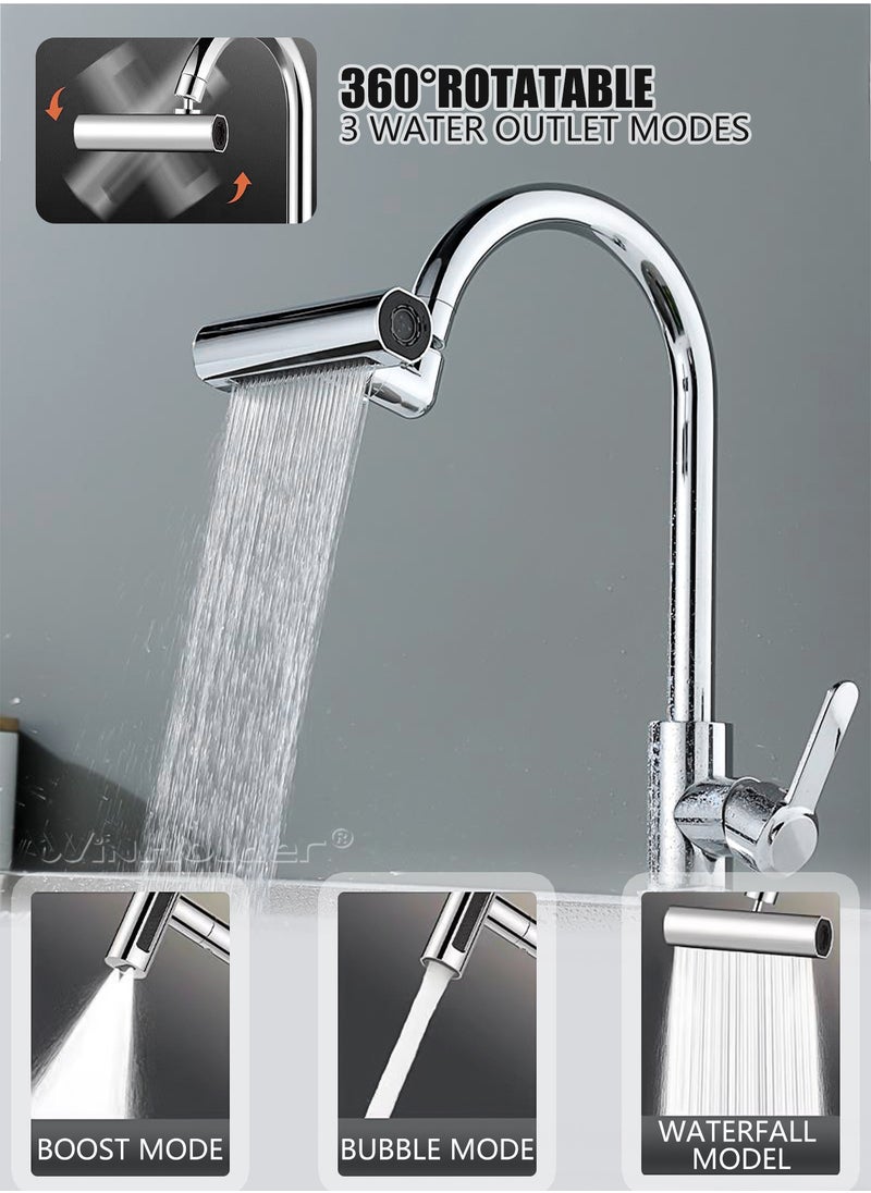 WinHolder 3-in-1 Waterfall Kitchen Faucet, 360° Anti-splash Nozzle Touch Kitchen Faucet,  Sprayer Sink Faucet Extender Replacement Accessories for Washbasin with Installation Tool  - Image 2