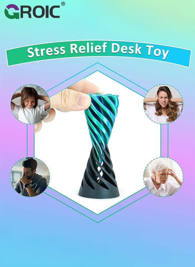 GROIC 3 Packs Impossible Cone,Spiral Cone Fidget Toy, Impossible Pyramid Passthrough Toy,3D Printed Spiral Cone Fidget Toy,Spiral Illusion Desktop Decoration for Anxiety Relaxing - Image 2