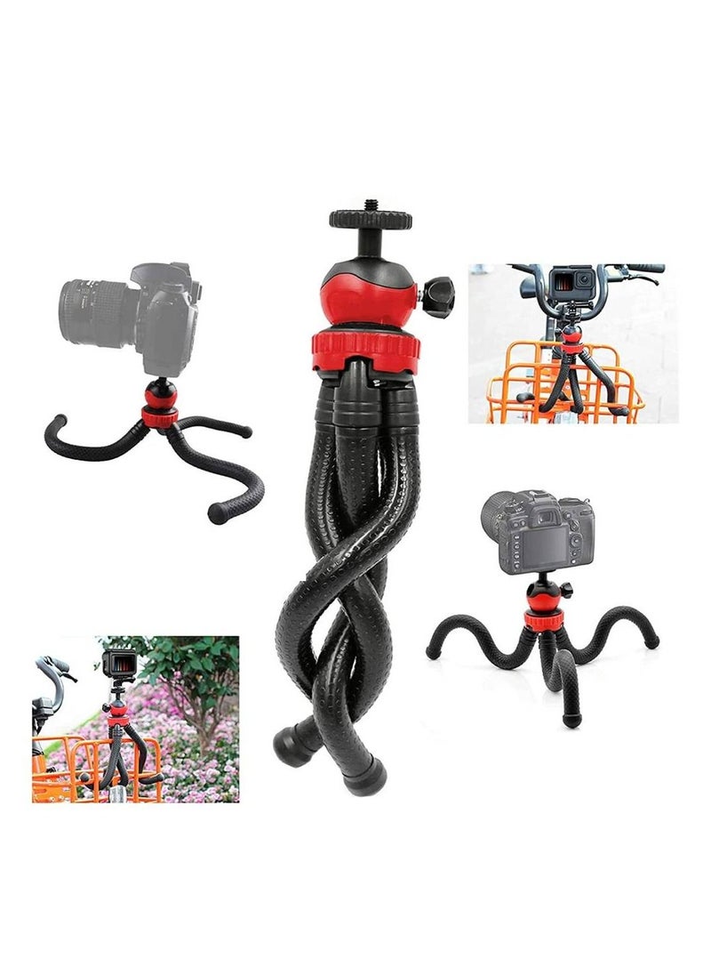 Generic - Flexible Tripod Action Camera Stand for Gopro Hero 9 /8/7/6/5/AKASO/SJCAM/YI/DJI Osmo Action/DSLR Canon Nikon Sony Camera 3 in1 Flexible Tripod with Adapter and Long Screw - Image 1