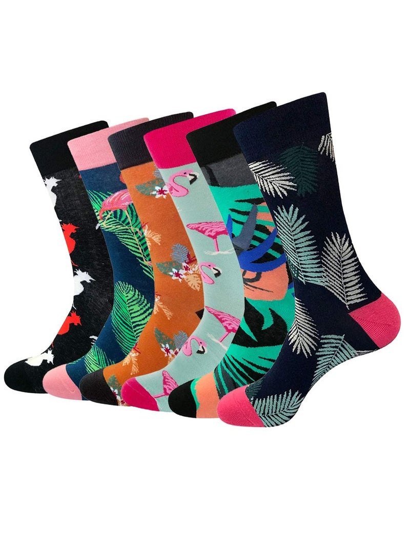 KASTWAVE 6 PCS Mens Funny Socks for Women Men Winter Crazy Fun Crew Novelty Socks - Image 1