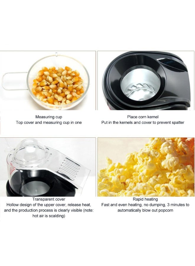 Bukela Hot Air Popcorn Popper, Mini Electric Popcorn Maker with Measuring Cup, No Oil Electric Popcorn Machine, 95% Popping Rate, 3 Min Homemade Popcorn, for Kids Adults, Home, Party - Image 5